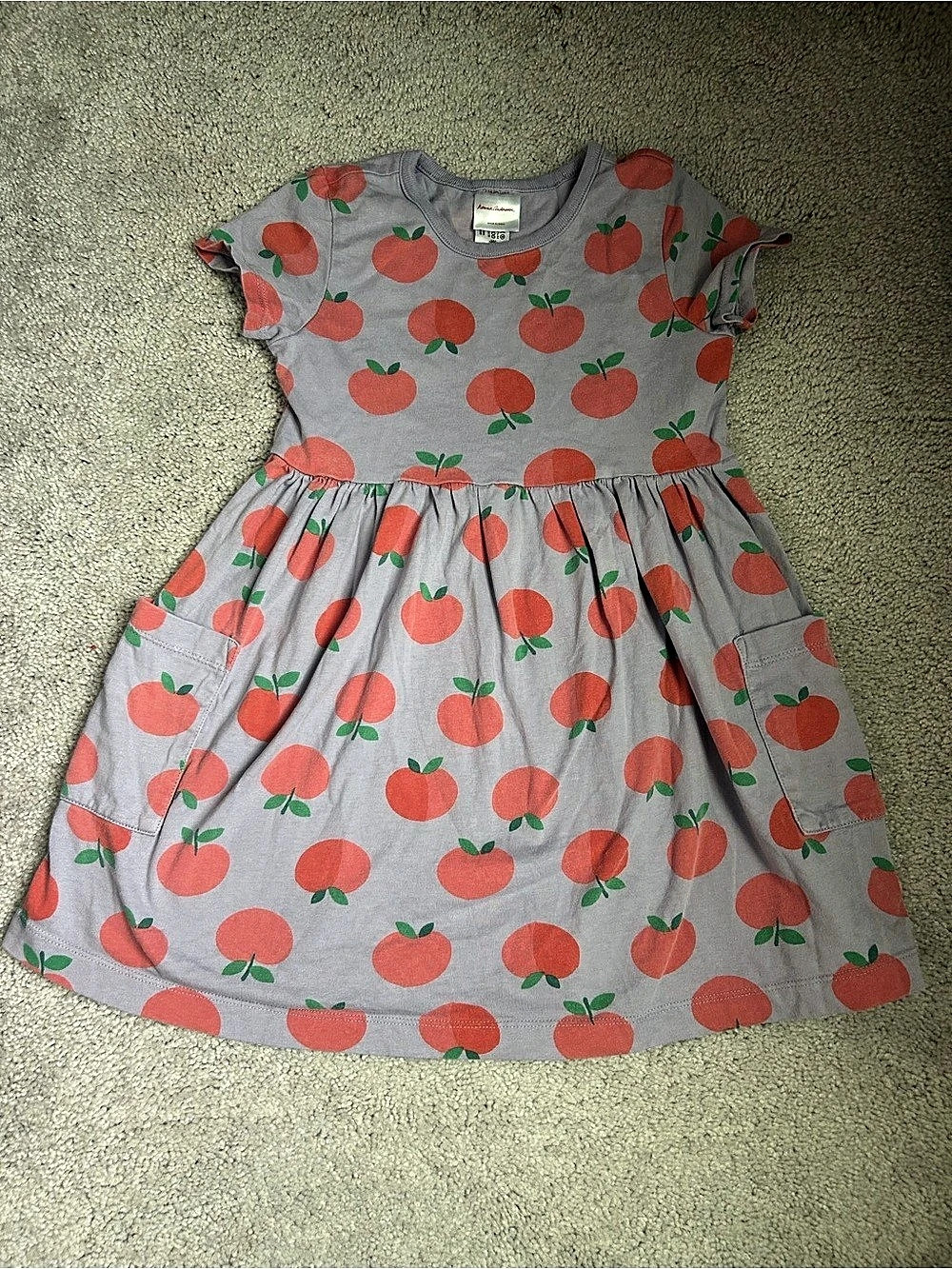 Hanna Andersson Short Sleeve Play Dress in Apple Print Apple Print Size 110